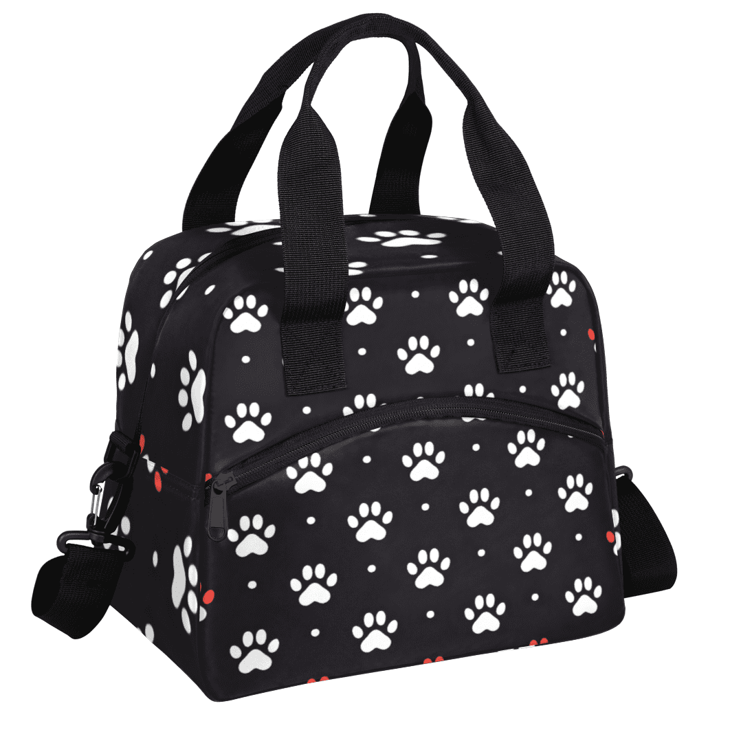 Herdesigns Funny Dog Paw Print Insulated Lunch Bag for Women Men Adults ...
