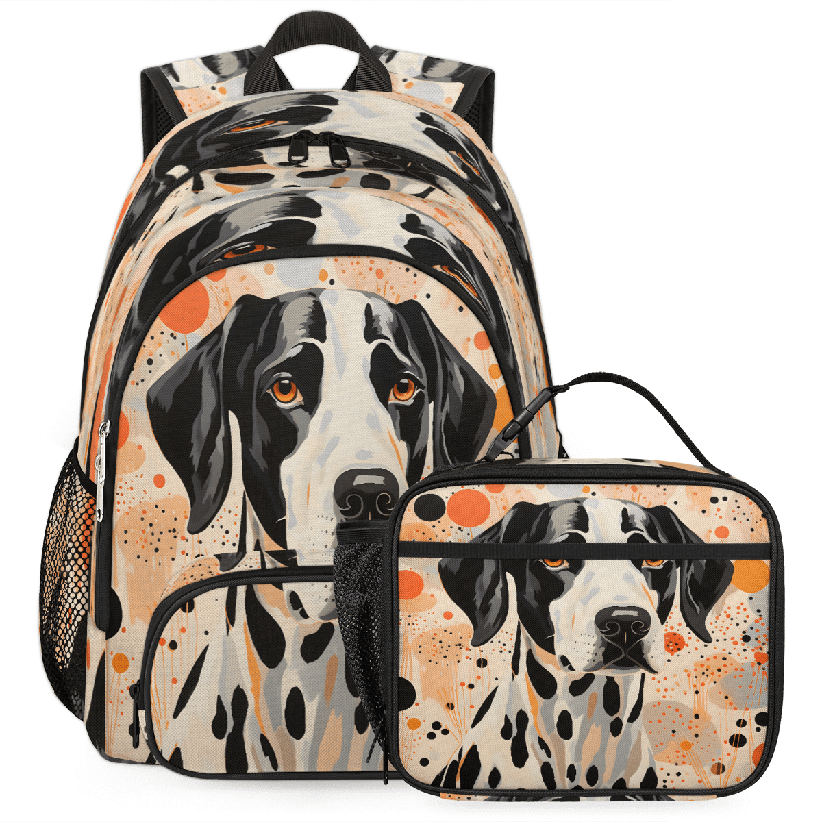 Herdesigns Funny Dog Themed Large Backpack Set with Lunch Box ...