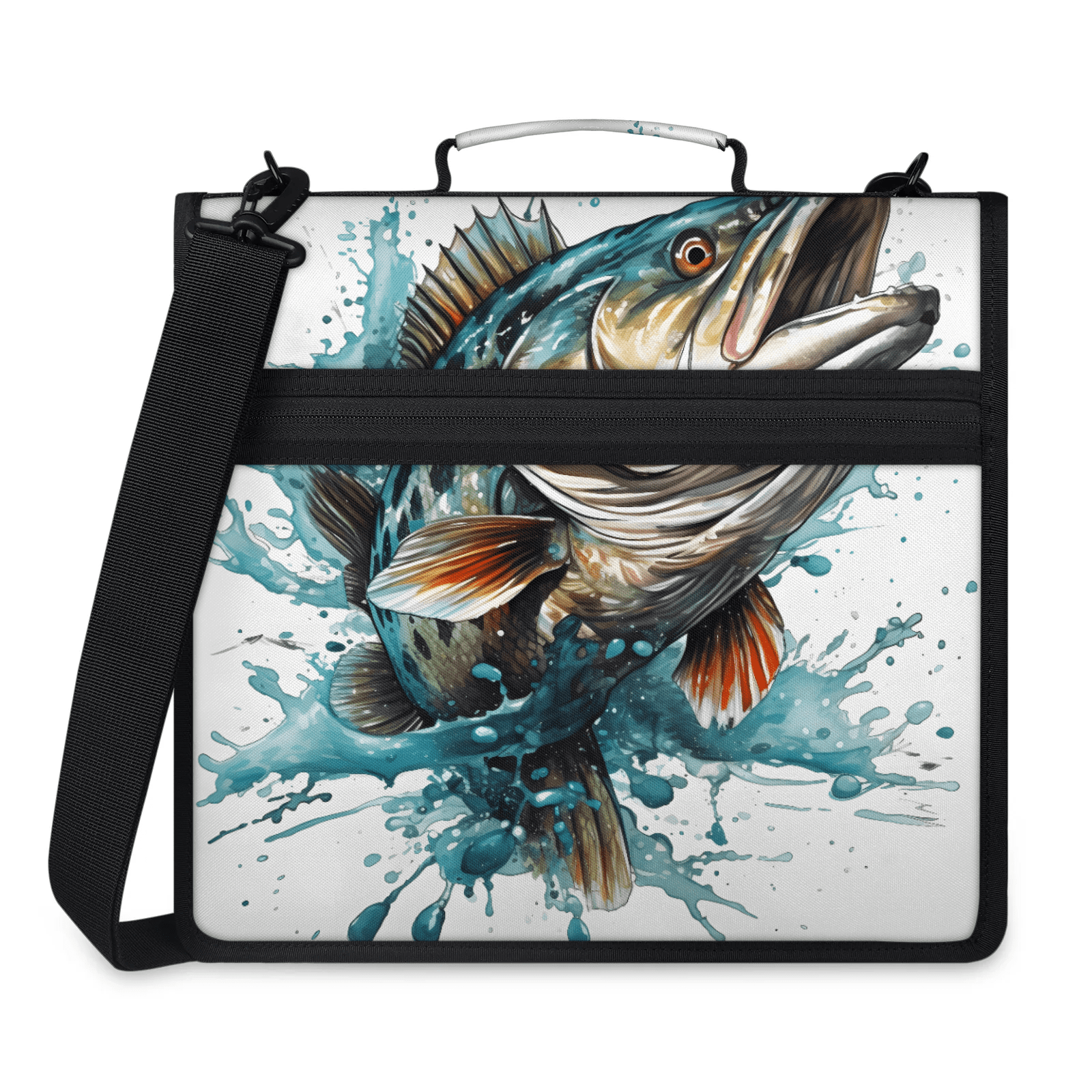 Herdesigns Funny Fish Zipper Binder 1.5 Inch 3 D-Rings with Shoulder ...
