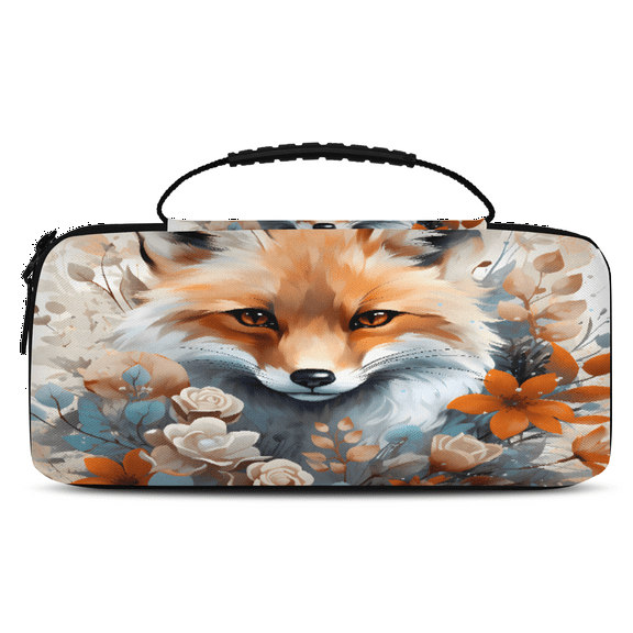 Herdesigns Funny Fox Carrying Case for Nintendo Switch OLED Model 2021 & Switch 2017 with 20 Game Card Slots, Portable Travel Carry Case for Accessories and Console
