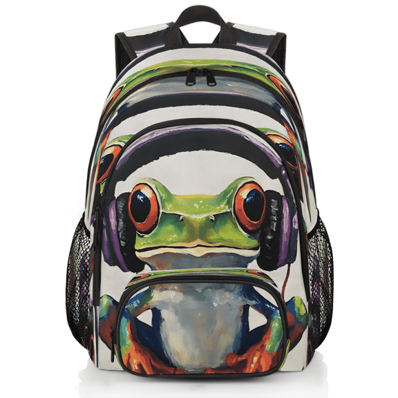 Herdesigns Funny Frog Laptop Backpack 18.3 Inch Travel Backpack for Women Men, Cute Work Computer Backpacks Large Teacher Nurse Bag Casual Daypack