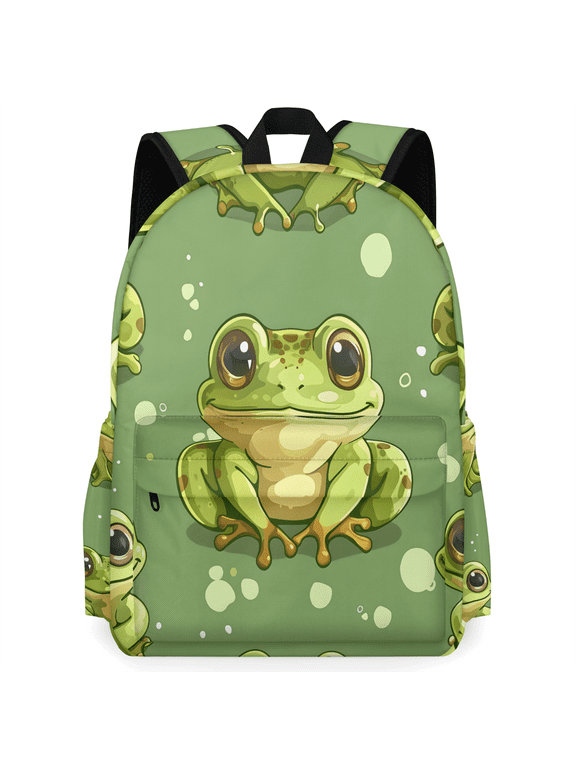 Funny Frog Travel Backpack 16.3 Inch Casual Laptop Backpack for Men Women Adults Daily Daypack for Work Commuter, Cute Frogs