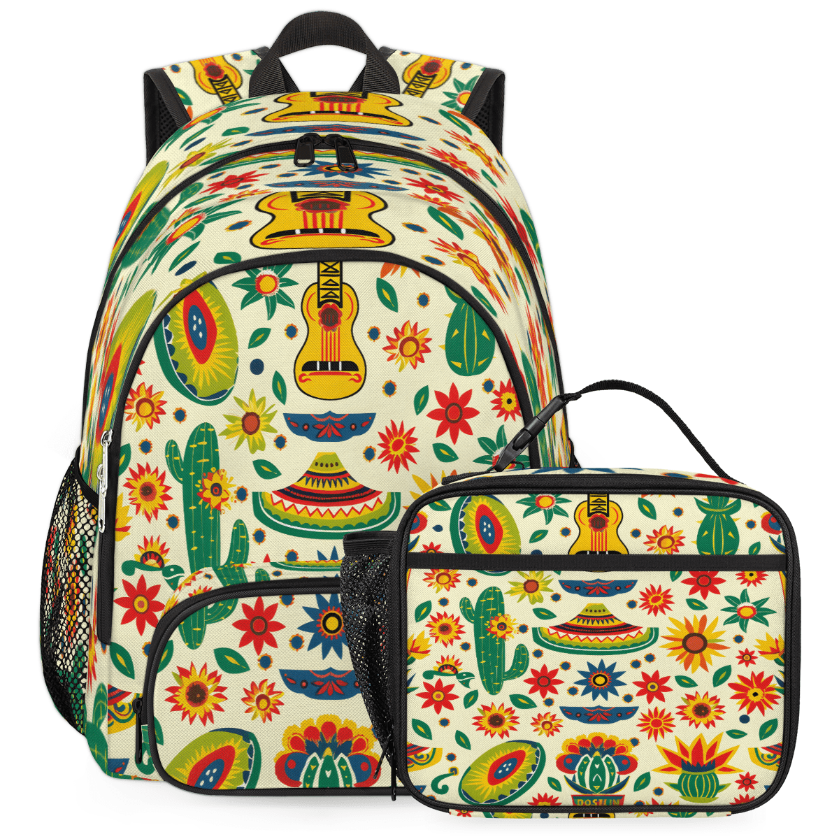 Herdesigns Funny Mexico Theme Large Backpack Set with Lunch Box ...