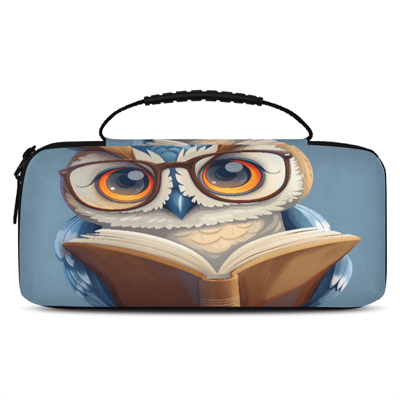 Herdesigns Funny Owl Carrying Case for Nintendo Switch OLED Model 2021 & Switch 2017 with 20 Game Card Slots, Portable Travel Carry Case for Accessories and Console