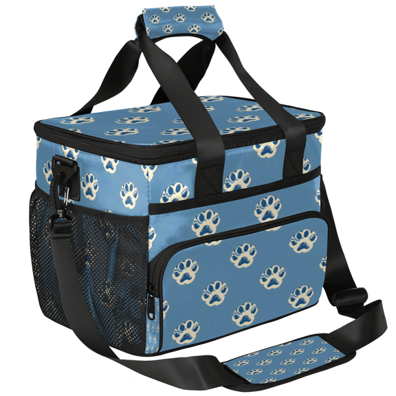 Herdesigns Funny Pet Paw Print Large Lunch Box for Adults Women Men with Adjustable Shoulder Strap, Insulated Reusable Lunch Bag Leakproof Cooler Tote Bag