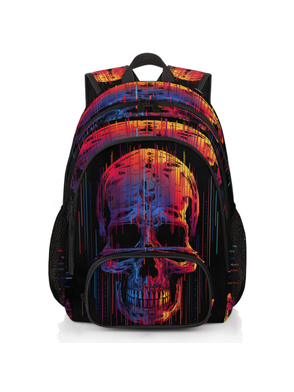 Funny Skull Skeleton Laptop Backpack for Women Men, Work Computer Backpacks, 18.3 Inch Large Computer Nurse Teacher Bags Travel Casual Daypack