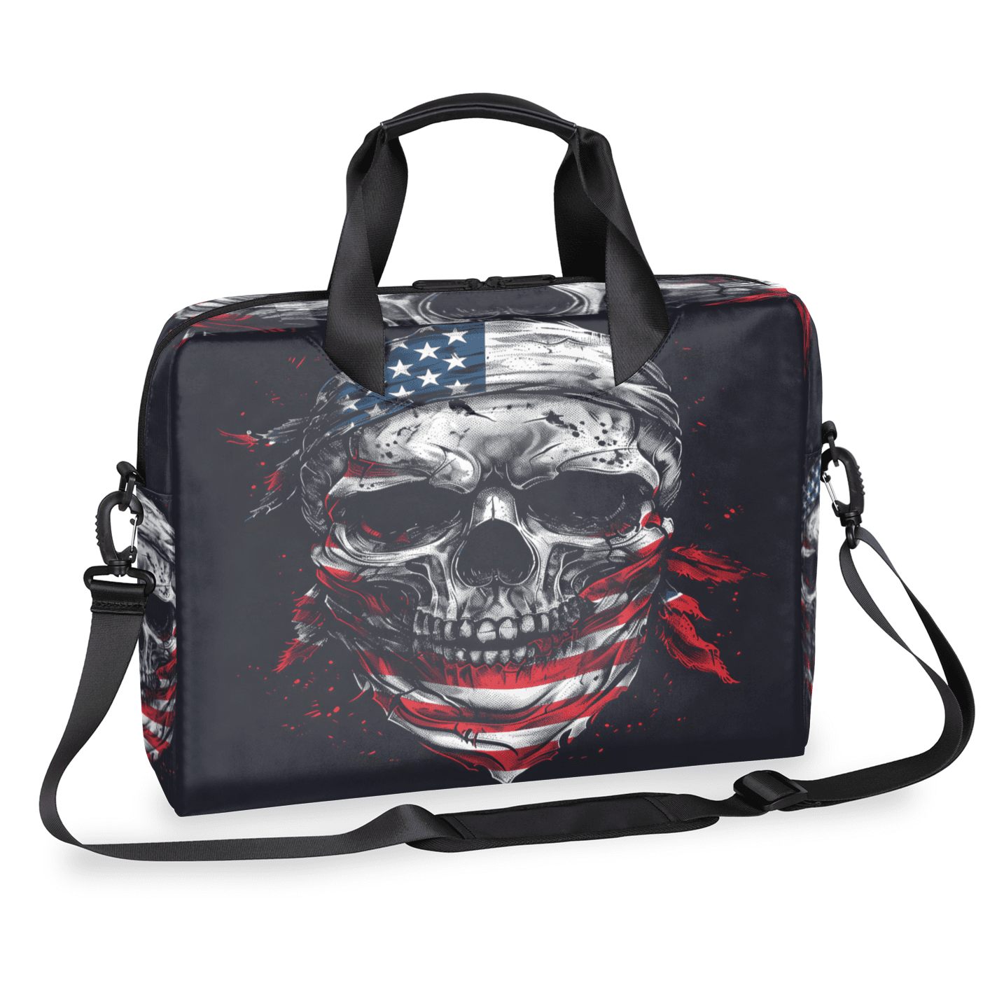 Herdesigns Funny Skull Skeleton Laptop Bag for Women Men, Computer Case Briefcase Messenger Bags, 15-15.6 inch Laptop Sleeve Shoulder Bag