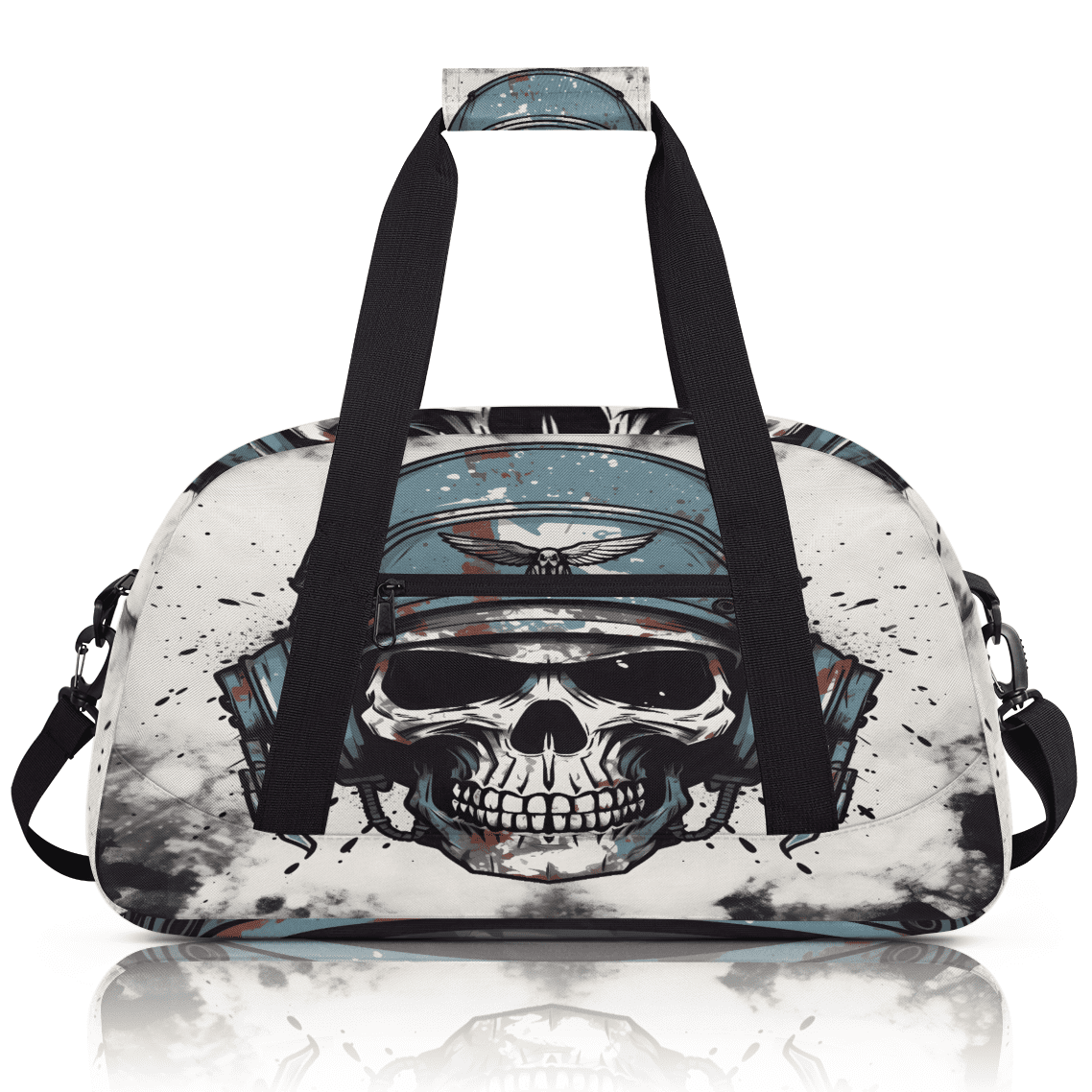 Herdesigns Funny Skull Sports Duffle Bag for Women & Men, Gym Bag Dance Bag Overnight Bag Carry On Weekender Travel Bag