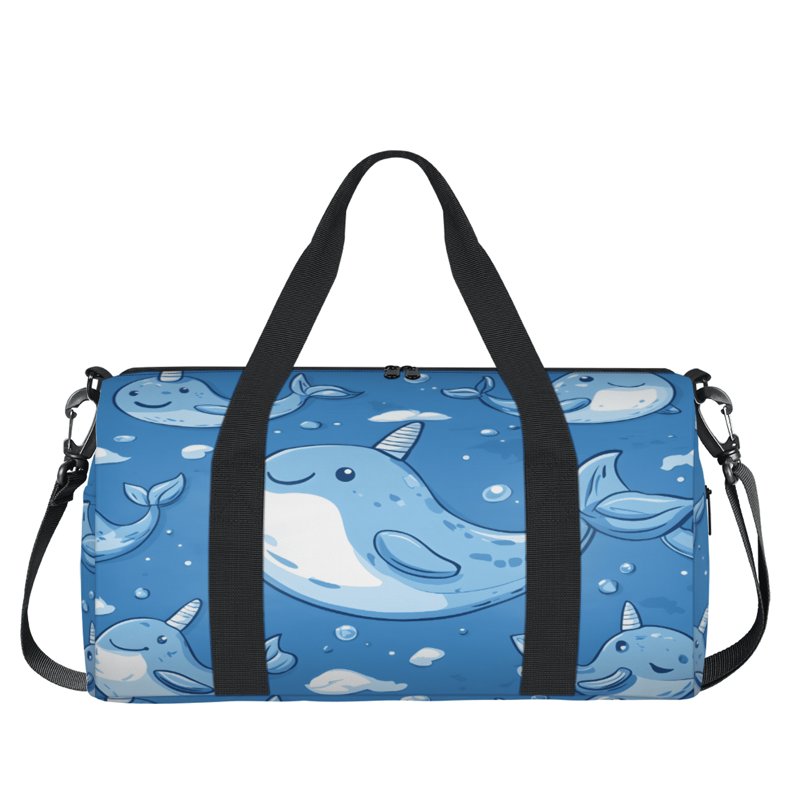 Herdesigns Funny Whale Gym Bag for Women, Duffle Bag for Travel Sport, Sea Animal Lightweight Waterproof Carry on Weekender Dance Yoga Workout Bags