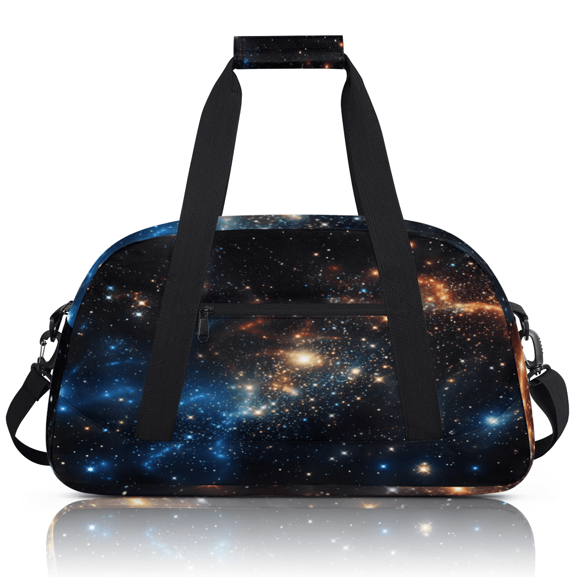 Herdesigns Galaxy Pattern Sports Duffle Bag for Women & Men, Space Gym Bag Dance Bag Overnight Bag Carry On Weekender Travel Bag