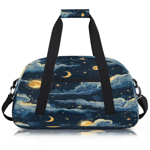 Herdesigns Galaxy Sky Duffle Bag for Women & Men, Moon Star Gym Bag Dance Bag Overnight Bag Carry On Weekender Travel Bag