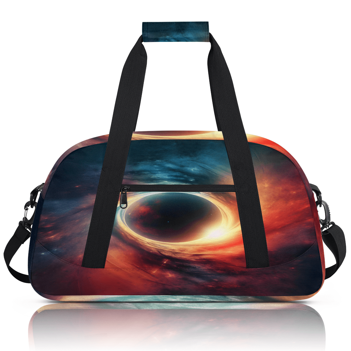 Herdesigns Galaxy Sports Duffle Bag for Women & Men, Planets Universe Space Gym Bag Dance Bag Overnight Bag Carry On Weekender Travel Bag
