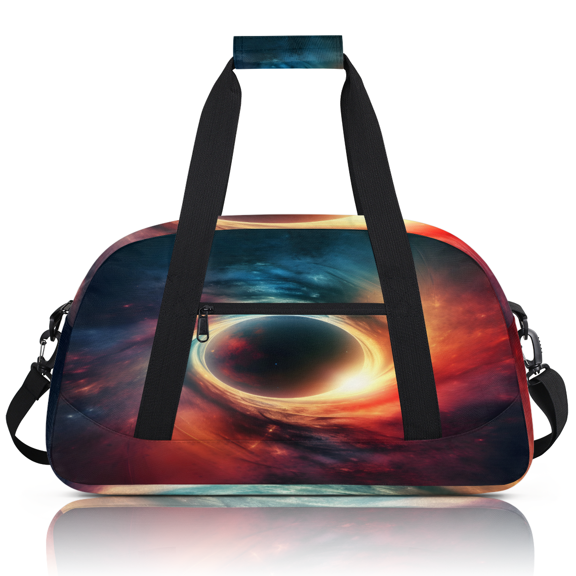 Herdesigns Galaxy Sports Duffle Bag for Women & Men, Planets Universe Space Gym Bag Dance Bag Overnight Bag Carry On Weekender Travel Bag