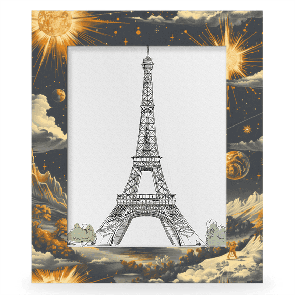 Herdesigns Galaxy Star 11x14 Photo Frame, Outer Space Wooden Picture Frame Fits 11x14in Photo, Wall Hanging or Tabletop Display