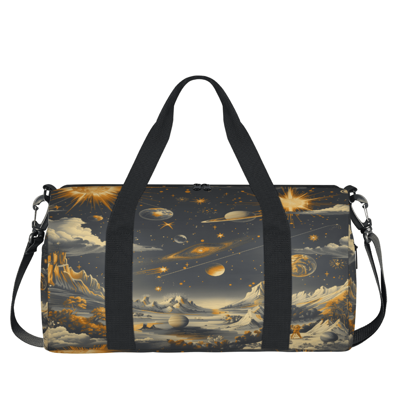 Herdesigns Galaxy Star Gym Bag for Women, Duffle Bag for Travel Sport, Outer Space Lightweight Waterproof Carry on Weekender Dance Yoga Workout Bags