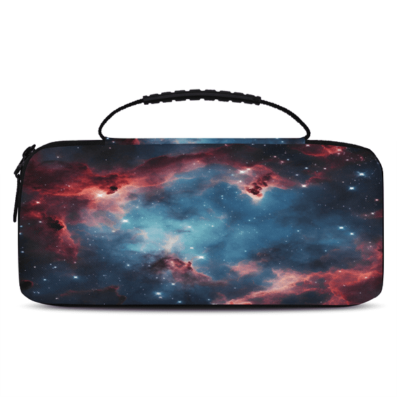 Herdesigns Galaxy Star Outer Space Carrying Case for Nintendo Switch OLED Model 2021 & Switch 2017 with 20 Game Card Slots, Portable Travel Carry Case for Accessories and Console