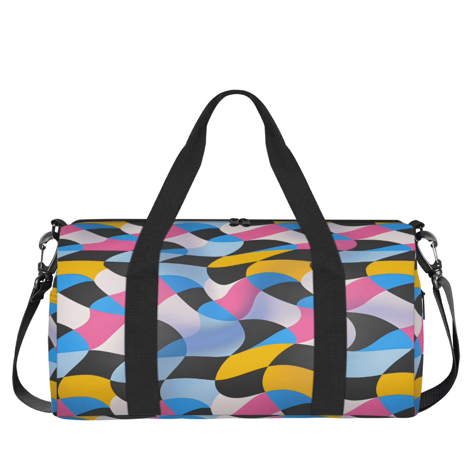 Herdesigns Geometric Shapes Travel Duffle Bag Sports Yoga Weekender Overnight Carry on Workout Bags Lightweight Waterproof Gym Tote Bag for Women Modern Abstract