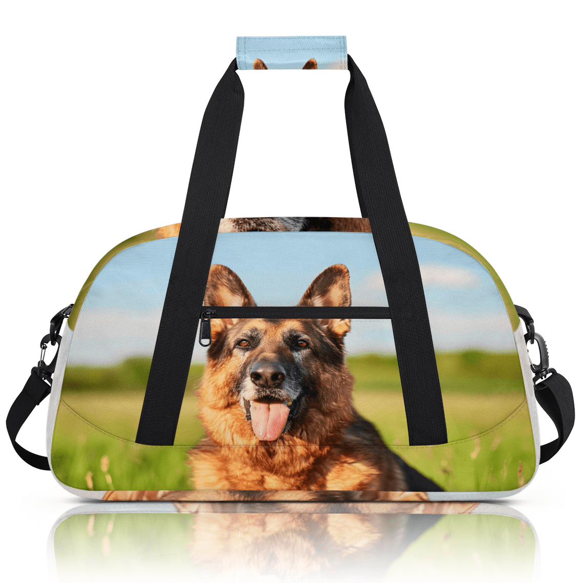 Herdesigns German Shepherd Dog Sports Duffle Bag for Women & Men, Gym Bag Dance Bag Overnight Bag Carry On Weekender Travel Bag