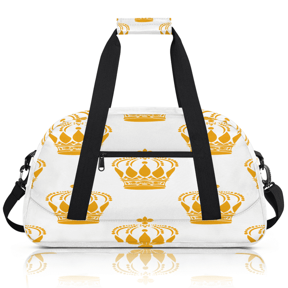 Herdesigns Gold Crown Sports Duffle Bag for Women & Men, King Gym Bag Dance Bag Overnight Bag Carry On Weekender Travel Bag