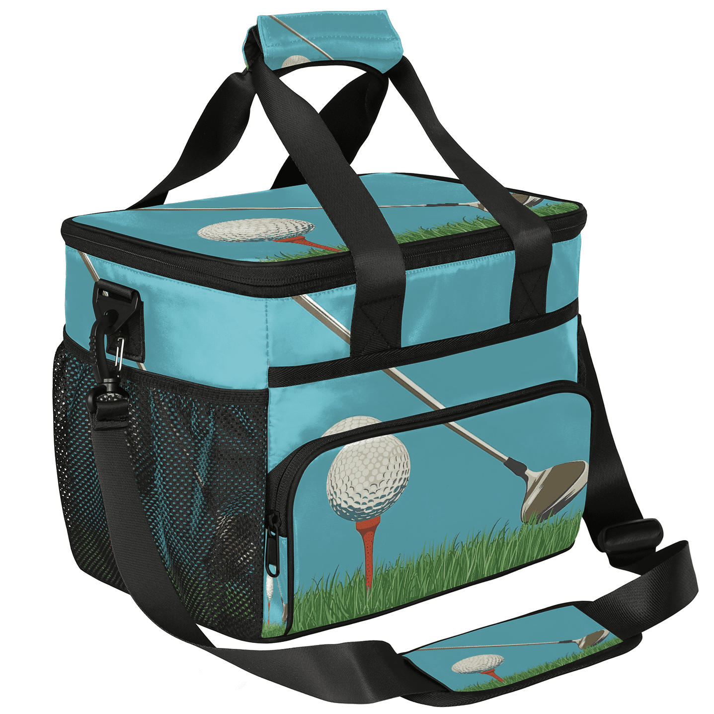Herdesigns Golf Ball Sport Insulated Large Lunch Bag Lunchbox Reusable Leakproof Cooler Bags with Shoulder Strap for Adult Men Women Work Picnic