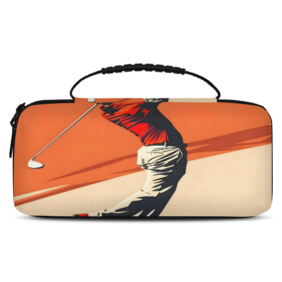 Herdesigns Golf Themed Carrying Case for Nintendo Switch OLED Model 2021 & Switch 2017 with 20 Game Card Slots, Portable Travel Carry Case for Accessories and Console