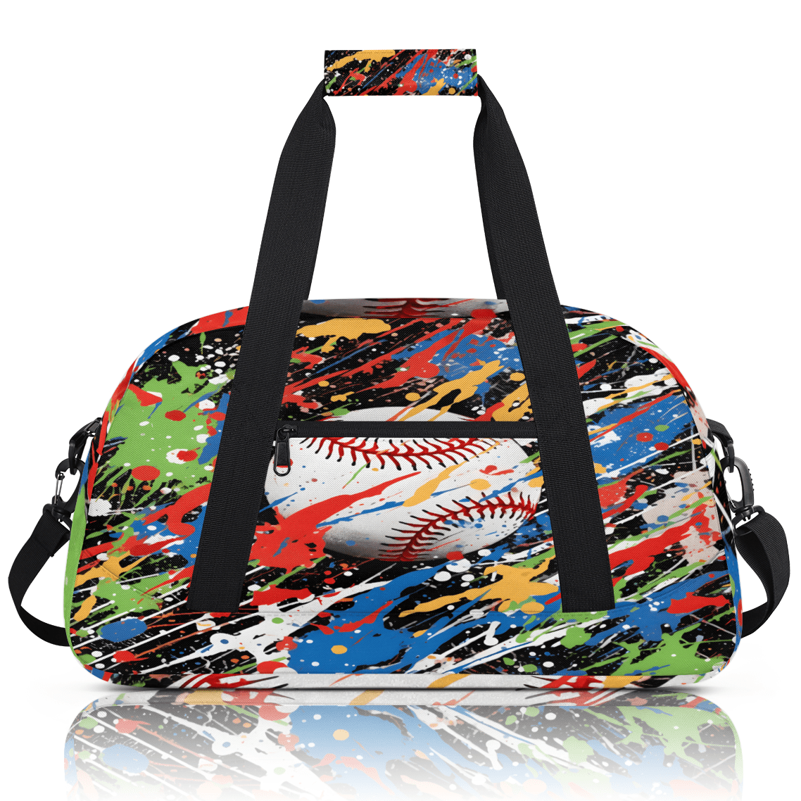 Herdesigns Graffiti Baseball Sports Duffle Bag for Women & Men, Softball Sports Gym Bag Dance Bag Overnight Bag Carry On Weekender Travel Bag