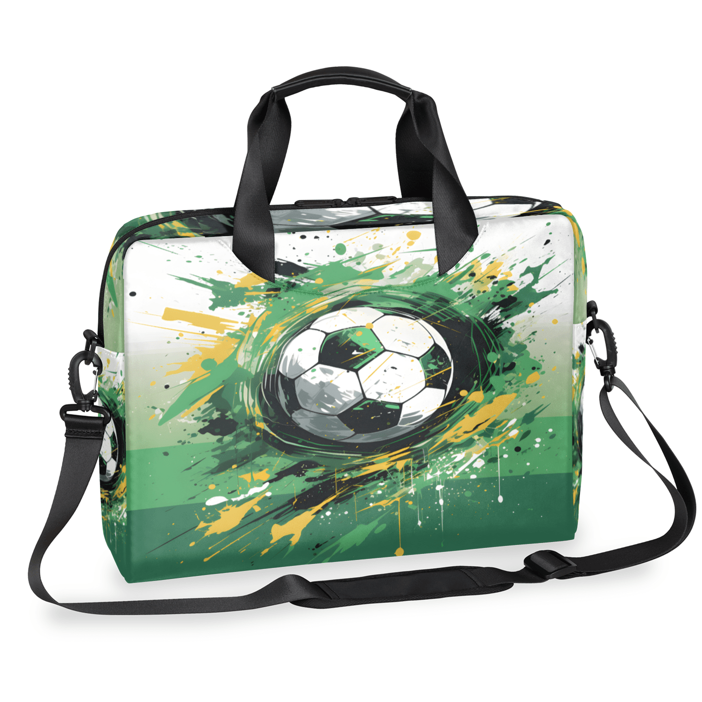 Herdesigns Graffiti Soccer Laptop Bag for Women Men, Computer Case Briefcase Messenger Bags, 15-15.6 inch Laptop Sleeve Shoulder Bag