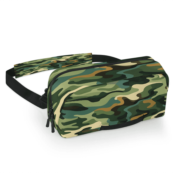 Herdesigns Green Camouflage Carrying Case Bag for Gaming Console, Waterproof Travel Crossbody Sling Bag Compatible with Nintendo Switch 2, Adjustable Shoulder Strap Chest Bag, Camo