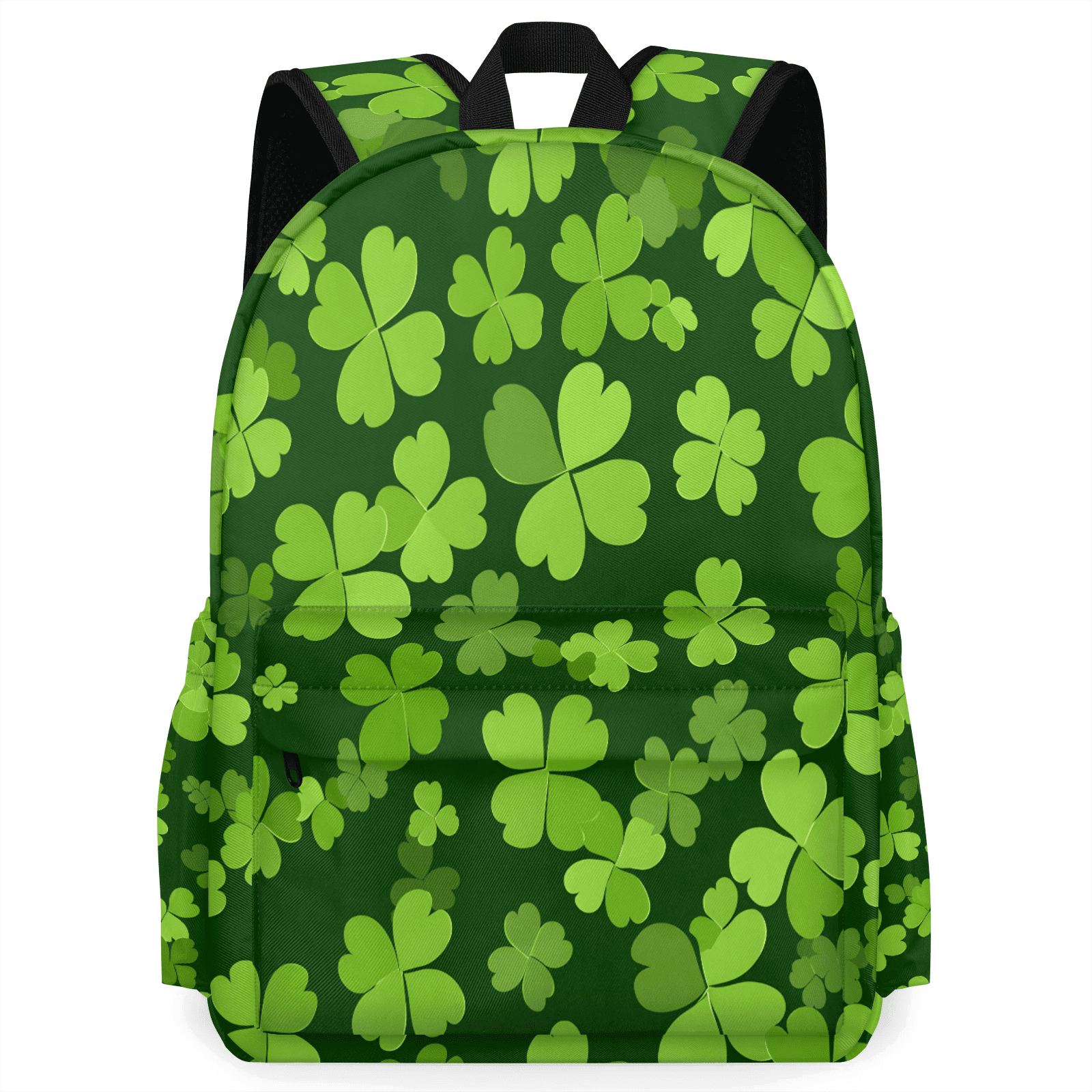Herdesigns Green Clover Shamrock Backpack for Men Women, Lightweight Laptop Backpack 16.3 Inch St. Patrick's Day Casual Daypack for Travel Work Commuter
