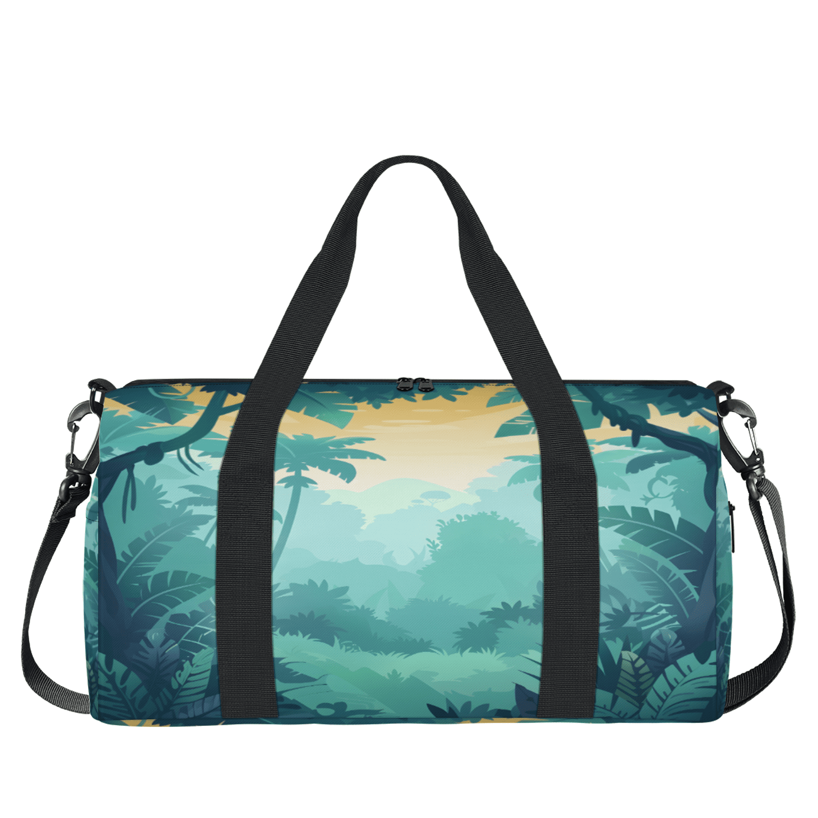 Herdesigns Green Forest Gym Bag for Women, Duffle Bag for Travel Sport, Tropical Tree Lightweight Waterproof Carry on Weekender Dance Yoga Workout Bags
