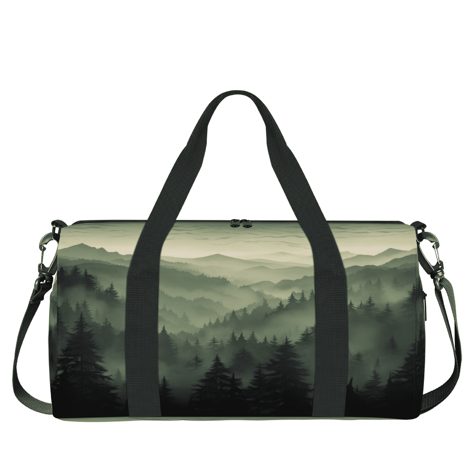 Herdesigns Green Misty Forest Gym Bag for Women, Duffle Bag for Travel Sport, Lightweight Waterproof Carry on Weekender Overnight Dance Yoga Workout Bags