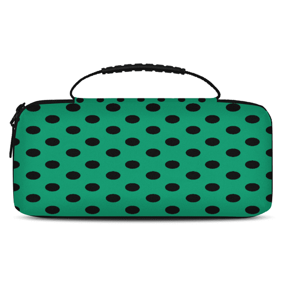 Herdesigns Green Polka Dot Carry Case Compatible for Nintendo Switch OLED Model 2021/Switch 2017, Protective Travel Switch Carrying Case with 20 Game Card Slots for Switch Console & Accessories