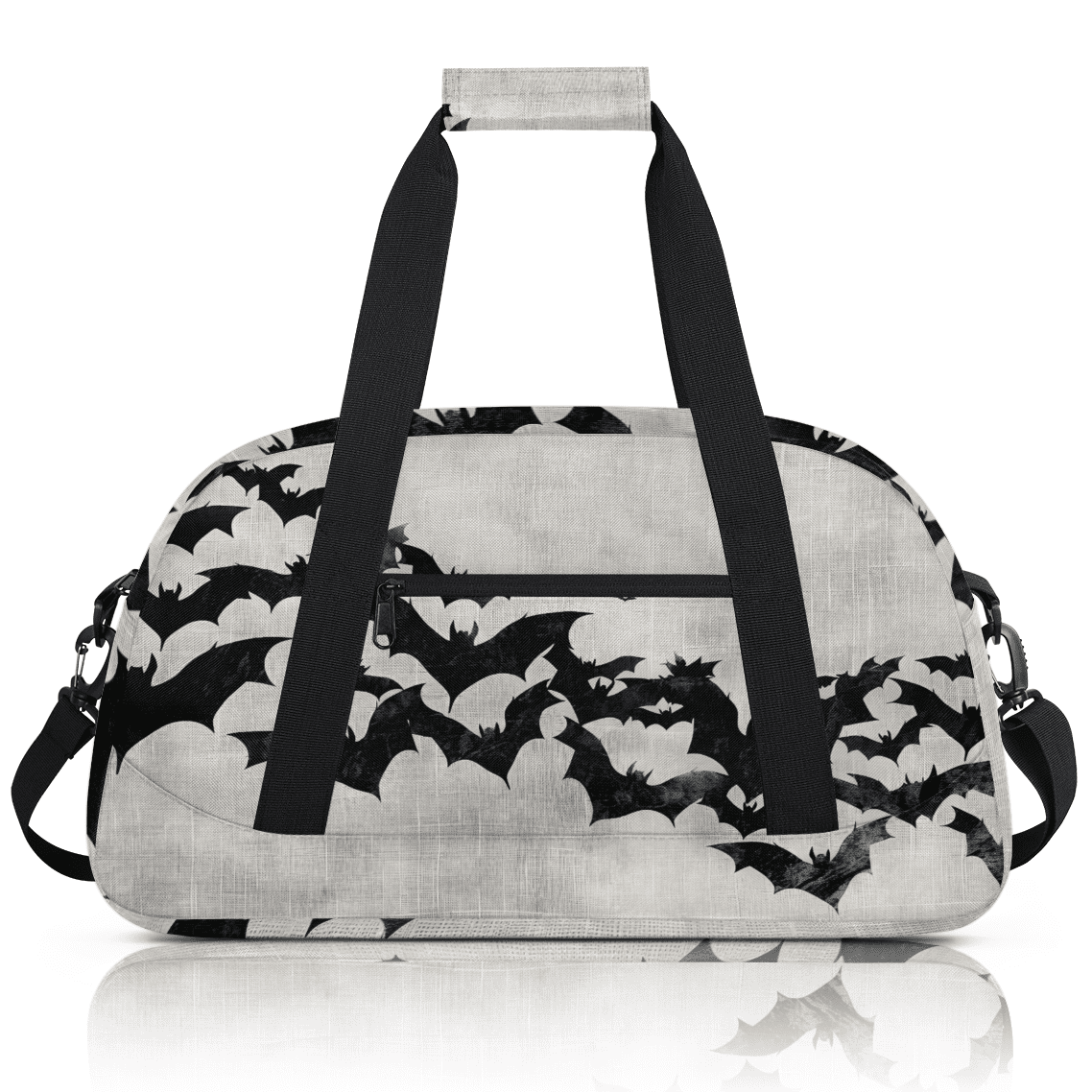 Herdesigns Halloween Black Bat Sports Duffle Bag for Women & Men, Gym Bag Dance Bag Overnight Bag Carry On Weekender Travel Bag