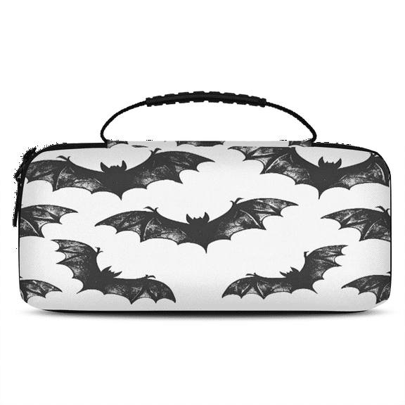Herdesigns Halloween Carry Case Compatible with Nintendo Switch 2017 & Oled 2021, with 20 Game Card Slots, Spooky Bat Portable Travel Carrying Case Pouch for Accessories & Games
