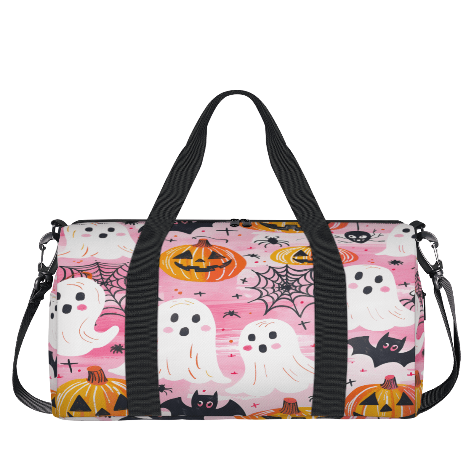 Herdesigns Halloween Gym Bag for Women, Duffle Bag for Travel Sport, Ghost Pumpkin Lightweight Waterproof Carry on Weekender Dance Yoga Workout Bags