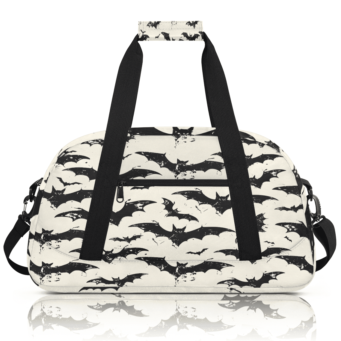 Herdesigns Halloween Sports Duffle Bag for Women & Men, Spooky Bats Gym Bag Dance Bag Overnight Bag Carry On Weekender Travel Bag