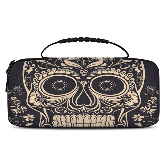 Herdesigns Halloween Sugar Skull Carrying Case for Nintendo Switch 2 with 20 Game Card Slots, Portable Travel Carry Case for Accessories and Console