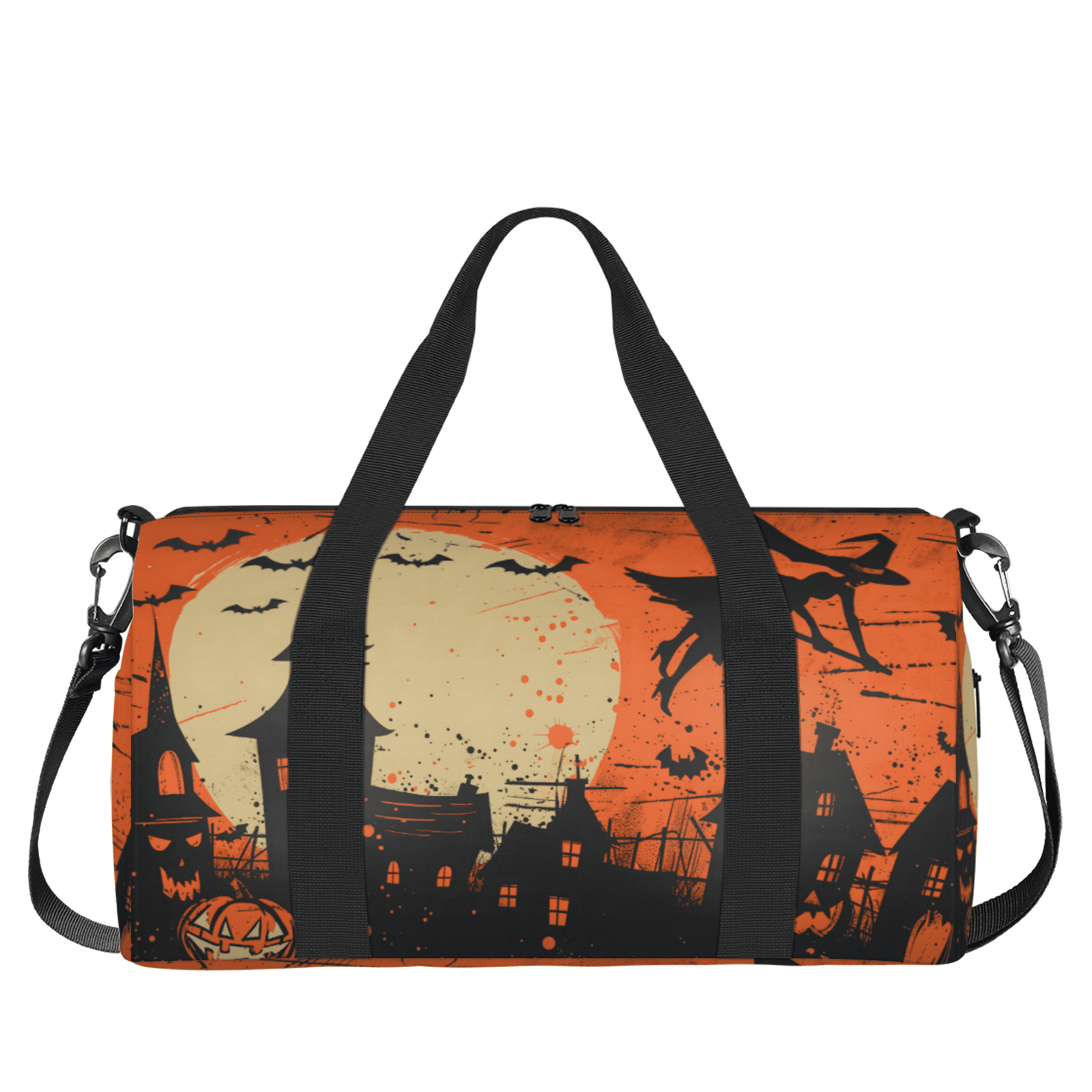 Herdesigns Halloween Themed Gym Bag for Women, Duffle Bag for Travel Sport, Lightweight Waterproof Carry on Weekender Overnight Dance Yoga Workout Bags