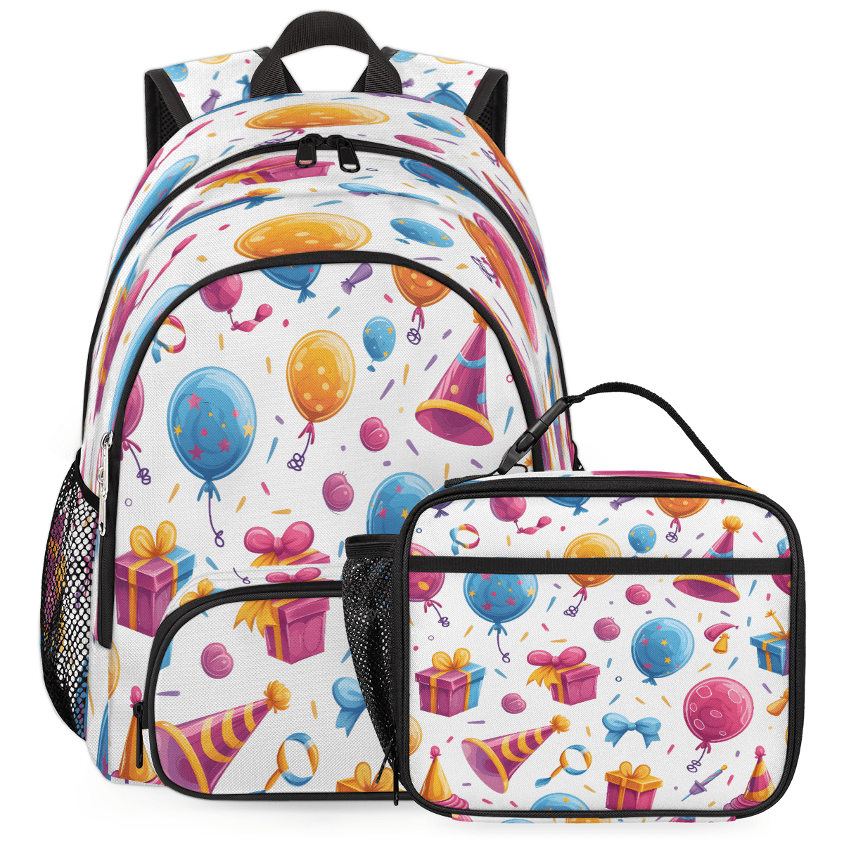 Herdesigns Happy Birthday Theme Large Backpack Set with Lunch Box ...
