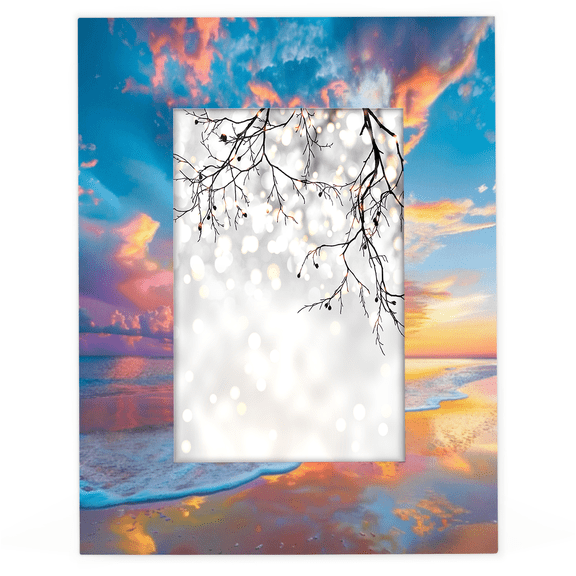 Herdesigns Hawaiian Beach Themed 4x6 Picture Frame Wood Photo Frame Table Display or Wall Hanging Decoration for Vertical or Horizontal Display