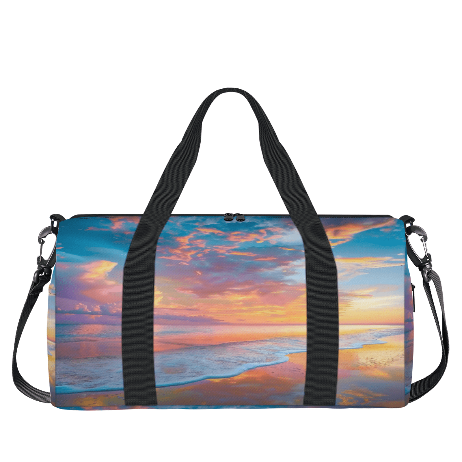 Herdesigns Hawaiian Beach Themed Gym Bag for Women, Duffle Bag for Travel Sport, Lightweight Waterproof Carry on Weekender Overnight Dance Yoga Workout Bags