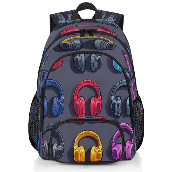 Herdesigns Headphones Laptop Backpack for Women Men, 18.3 Inch Work Computer Backpacks Music Large Nurse Bag Waterproof Casual Daypack for Travel