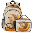 thumbnail image 1 of Herdesigns Hedgehog Large Backpack Set with Lunch Box Lightweight Water Resistant Travel Laptop Backpacks Casual Daypacks for Women Men, Cute, 1 of 8