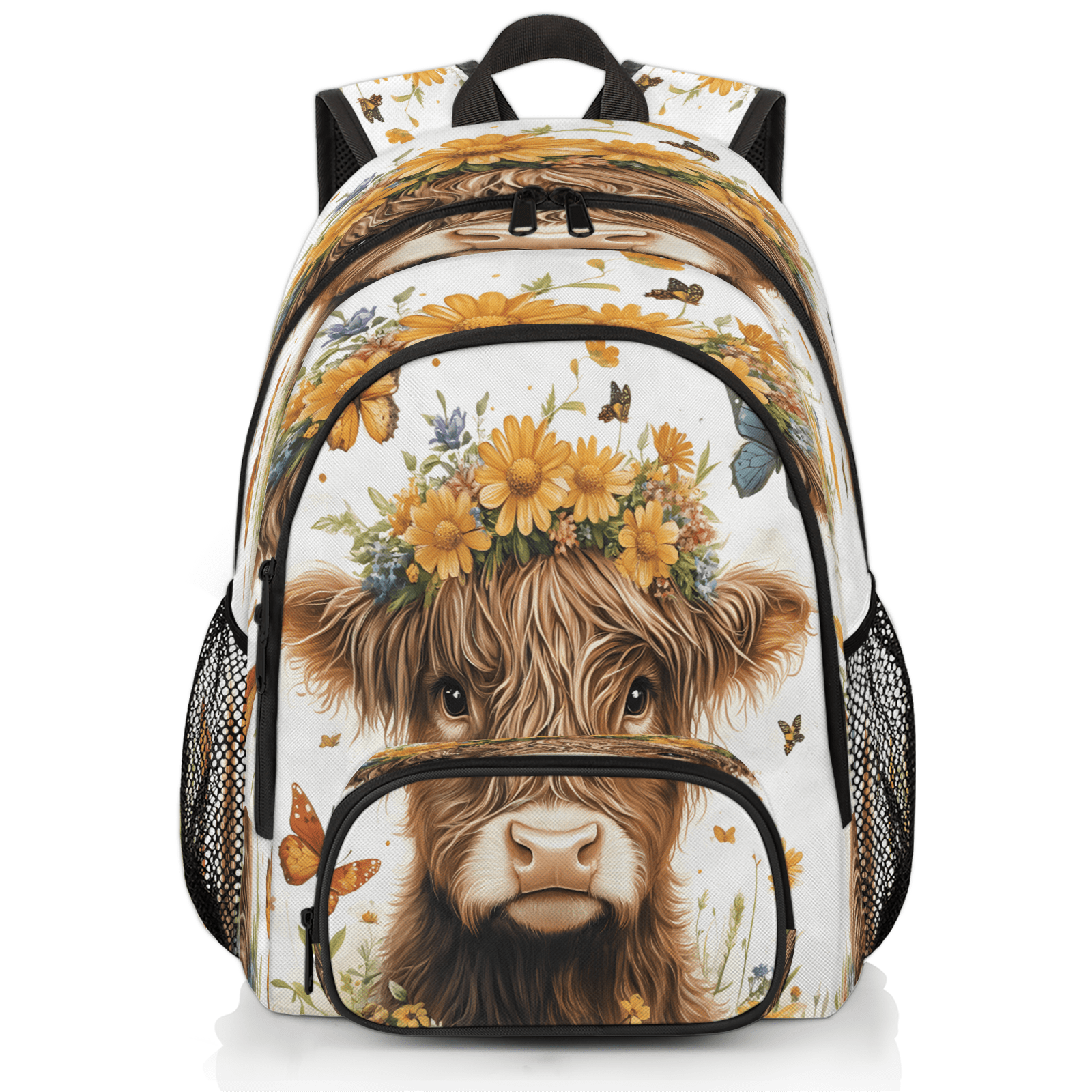 Herdesigns Highland Cow Laptop Backpack for Women Men, 18.3 Inch Work ...