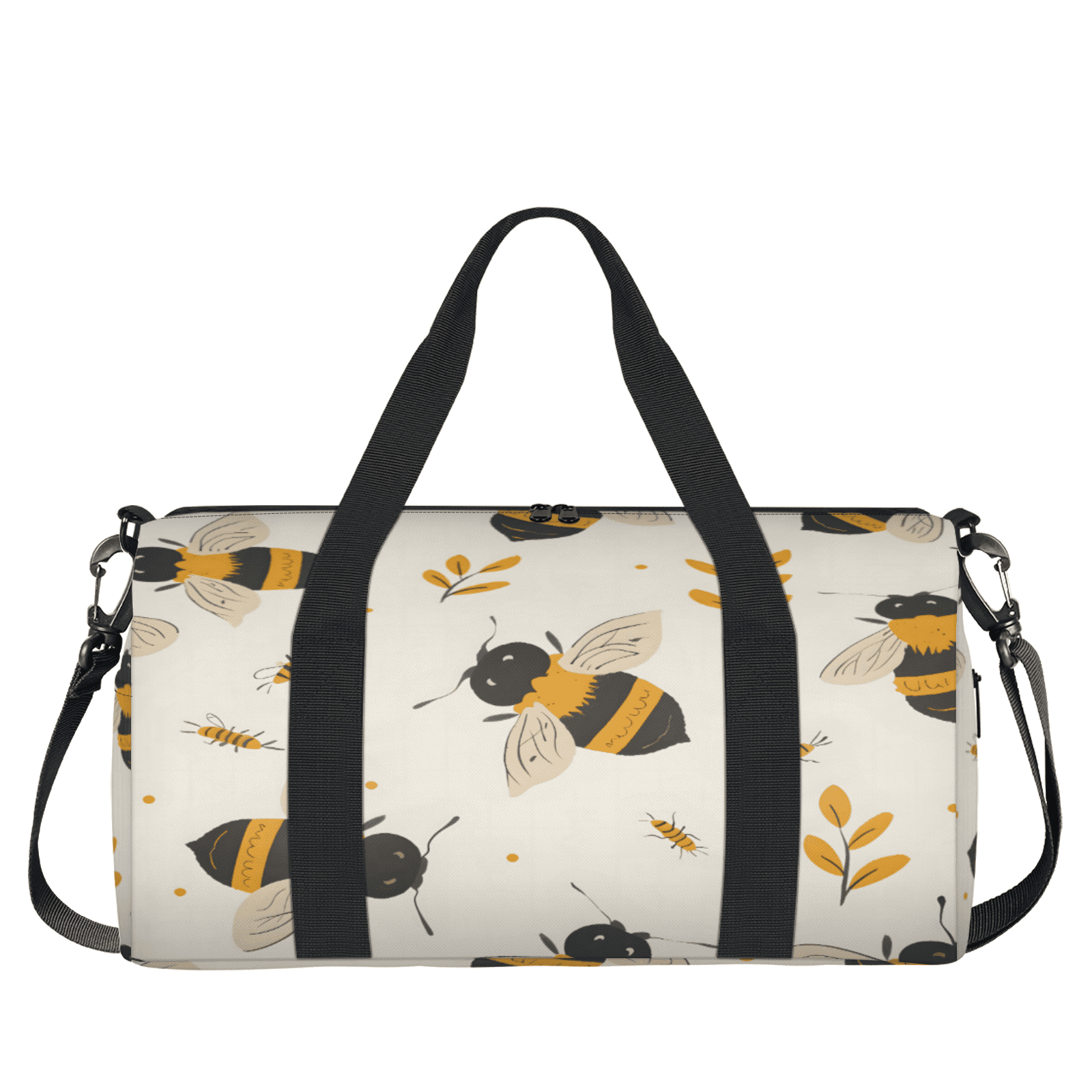 Herdesigns Honey Bee Gym Bag for Women, Duffle Bag for Travel Sport, Lightweight Waterproof Carry on Weekender Overnight Dance Yoga Workout Bags