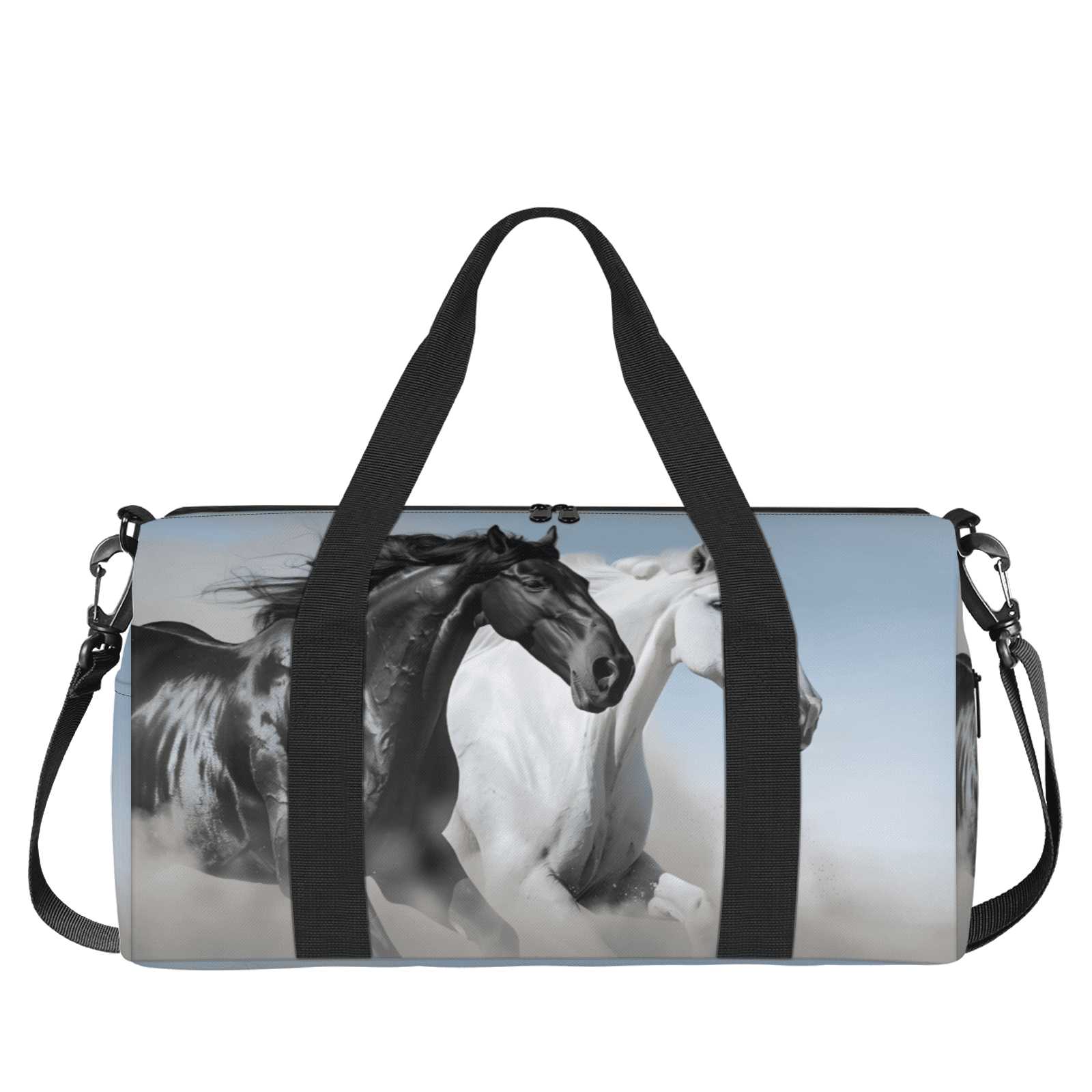 Herdesigns Horse Travel Duffle Bag Sports Yoga Weekender Overnight Carry on Workout Bags Lightweight Waterproof Gym Tote Bag for Women