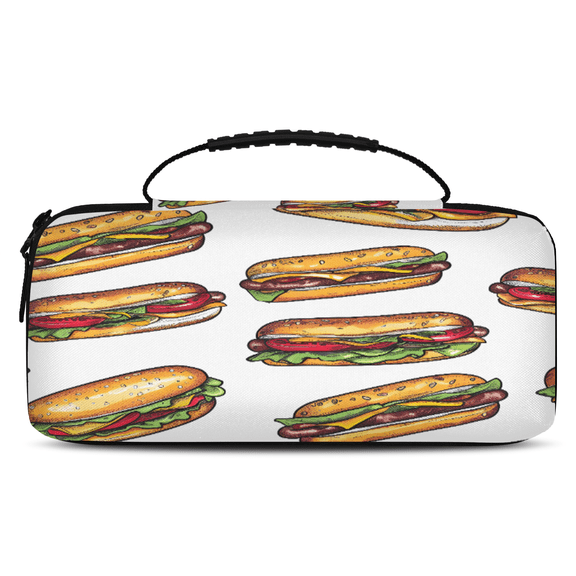 Herdesigns Hot Dog Carry Case Compatible with Nintendo Switch OLED Model 2021/Switch 2017, Food Protective Travel Switch Carrying Case with 20 Game Card Slots for Switch Console & Accessories