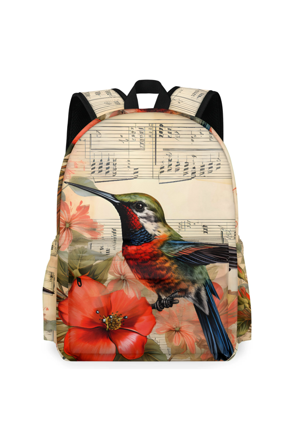 Hummingbird Notes Backpack for Men Women Large Capacity Laptop Backpack Casual Daypack for Work Travel