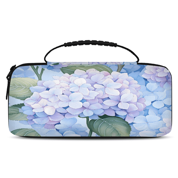 Herdesigns Hydrangea Flower Carrying Case for Nintendo Switch OLED Model 2021 & Switch 2017 with 20 Game Card Slots, Portable Travel Carry Case for Accessories and Console