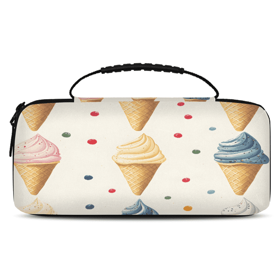 Herdesigns Ice Cream Carry Case Compatible with Nintendo Switch OLED 2021/Switch 2017, Food Protective Travel Switch Carrying Case with 20 Game Card Slots for Switch Console & Accessories